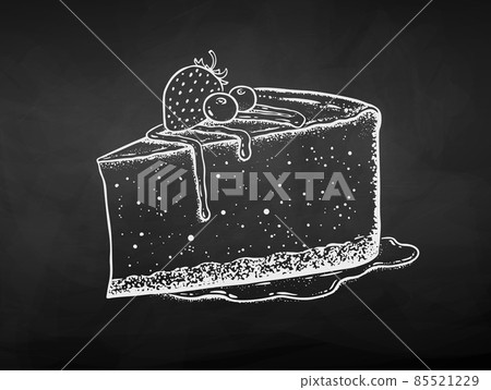 Vector chalk illustration of Cheesecake Vector chalk illustration of Cheesecake 85521229