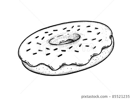 Vector vintage illustration of Donut Vector vintage illustration of Donut 85521235