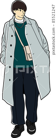 Whole body of a man in winter clothes Whole body of a man in winter clothes 85521247