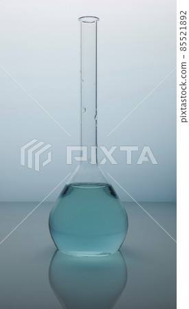 Blue Liquid Inside Glass Retort 85521892
