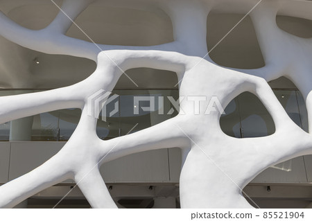 futuristic design of the facade of the building futuristic design of the facade of the building 85521904