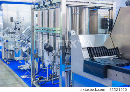 Pharmaceutical production equipment at pharmacy factory or exhibition Pharmaceutical production equipment at pharmacy factory or exhibition 85521930