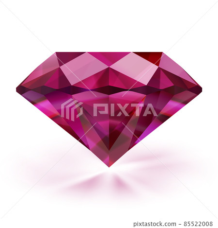 Realistic ruby isolated on white background - vector diamond illustration 85522008