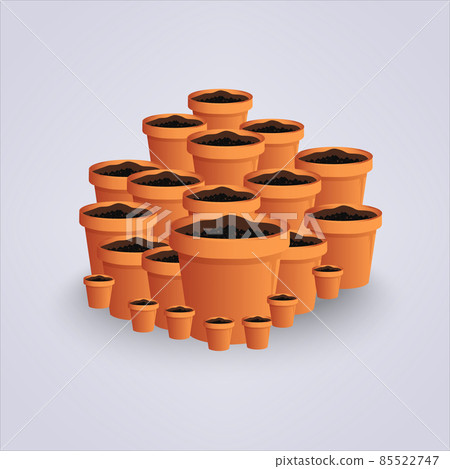 Isolated white background flowerpot. Vector illustration. 85522747