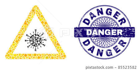 Scratched Danger Seal and Geometric Virus Danger Mosaic Scratched Danger Seal and Geometric Virus Danger Mosaic 85523582
