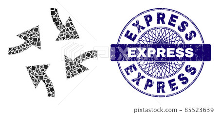 Textured Express Stamp Seal and Geometric Swirl Arrows Mosaic Textured Express Stamp Seal and Geometric Swirl Arrows Mosaic 85523639