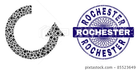 Textured Rochester Stamp and Geometric Rotate Up Mosaic 85523649