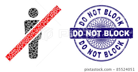 Rubber Do Not Block Badge and Geometric Remove Man Mosaic Rubber Do Not Block Badge and Geometric Remove Man Mosaic 85524051