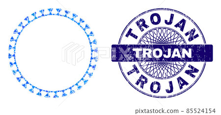 Distress Trojan Stamp Seal and Geometric Virus Shell Mosaic Distress Trojan Stamp Seal and Geometric Virus Shell Mosaic 85524154