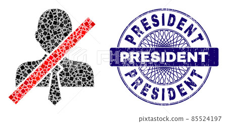 Distress President Badge and Geometric Wrong Clerk Mosaic Distress President Badge and Geometric Wrong Clerk Mosaic 85524197