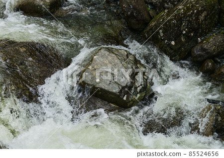 Estyube Waterfall at Lake Teletskoye in the Altai Mountains. 85524656