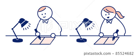 Boys and girls studying Boys and girls studying 85524682