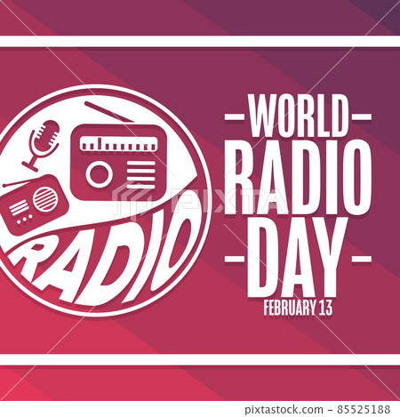 World Radio Day. February 13. Holiday concept. Template for background, banner, card, poster with World Radio Day. February 13. Holiday concept. Template for background, banner, card, poster with 85525188