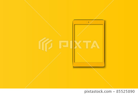 Tablet computer isolated on yellow. Tablet computer isolated on yellow. 85525890