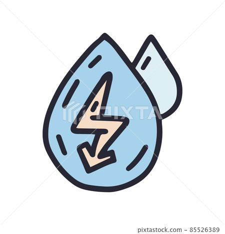 water power color vector doodle simple icon water power color vector doodle simple icon 85526389