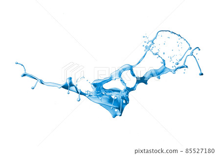 Blue paint splash isolated on white background 85527180