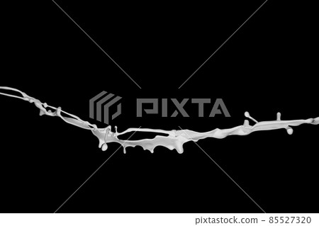 White paint splash isolated on black background. 85527320