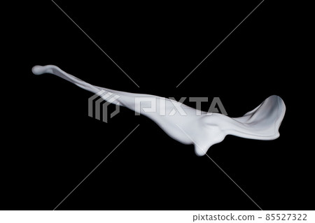 White paint splash isolated on black background. 85527322