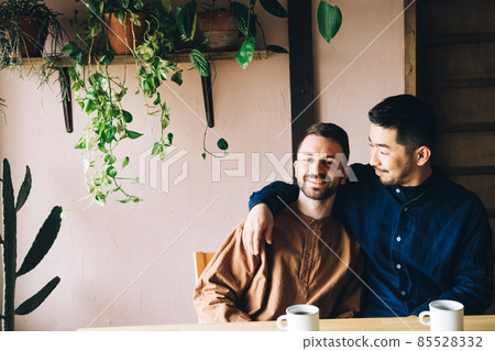 Smiley homosexual couple, LGBTQ, friendship image Smiley homosexual couple, LGBTQ, friendship image 85528332