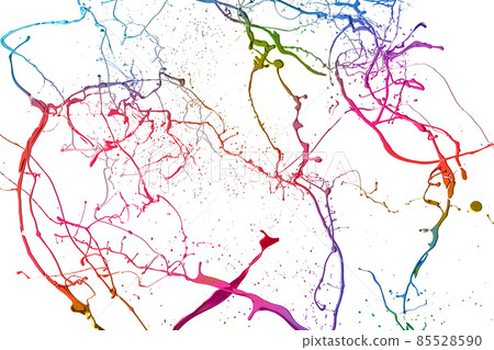 Colored paint splashes isolated on white background Colored paint splashes isolated on white background 85528590