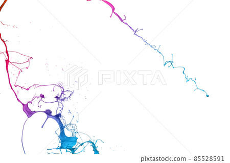 Colored paint splashes isolated on white background Colored paint splashes isolated on white background 85528591