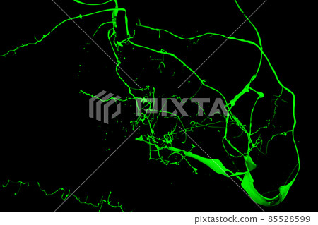 Isolated shot of green paint splash on black background 85528599