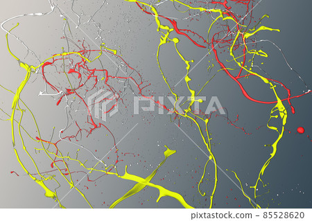 Colored paint splashes isolated on gray background 85528620