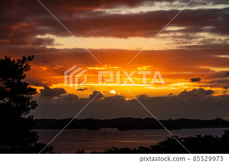 Miyagi Prefecture Winter Matsushima Bay Sunrise 85529973