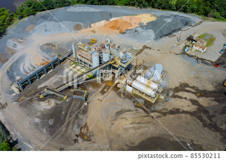 Asphalt mix plant is used for construction of roads 85530211