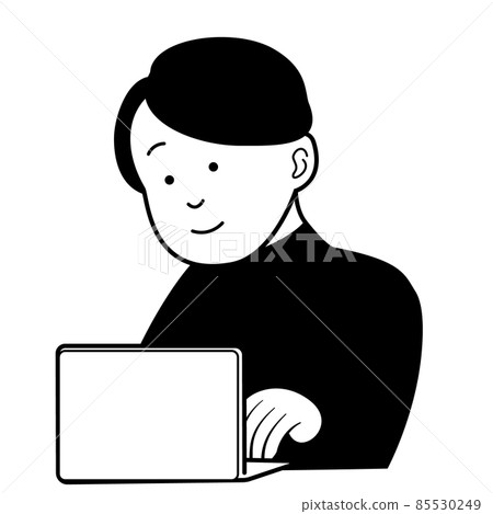 Young man working on a laptop Young man working on a laptop 85530249