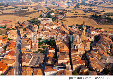 View from drone of spanish city Calaf 85531070