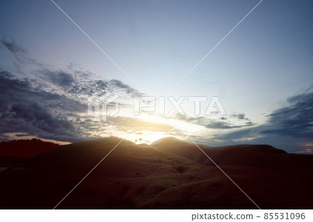Green hills with landscape view Green hills with landscape view 85531096