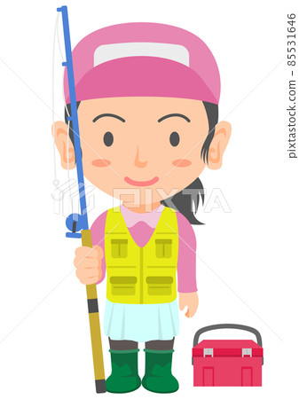 女性垂釣者 女性垂釣者 85531646