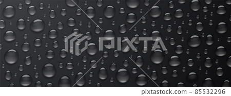 Texture of water droplets on black background Texture of water droplets on black background 85532296