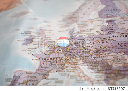 Luxembourg flag drawing pin on the map Luxembourg flag drawing pin on the map 85532307
