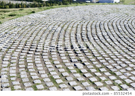 The ground where square stones are lined up The ground where square stones are lined up 85532454