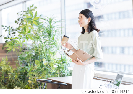 Business scene: A woman working in a shared office Photo cooperation: WEEK Shibadaimon (Sun Frontier Fudousan) Business scene: A woman working in a shared office Photo cooperation: WEEK Shibadaimon (Sun Frontier Fudousan) 85534215