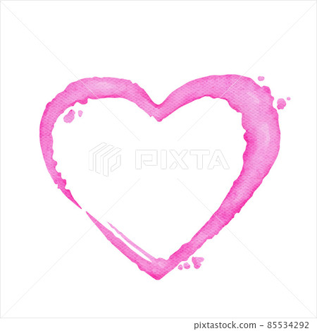 Watercolor liquid pink heart shape, Valentine element card. Vector. Watercolor liquid pink heart shape, Valentine element card. Vector. 85534292