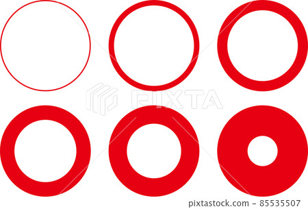 Red circle frameset with different line thickness Red circle frameset with different line thickness 85535507