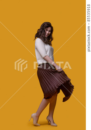 Elegant attractive high-heeled lady enjoying her dance 85535918