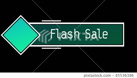 White and green Flash Sale text appearing against a black screen 85536386