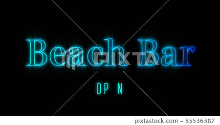 Emerging blue Beach Bar neon billboard 85536387