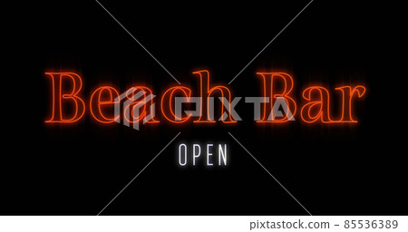 Emerging orange Beach Bar neon billboard 85536389