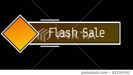 White and orange Flash Sale text appearing against a black screen White and orange Flash Sale text appearing against a black screen 85536392