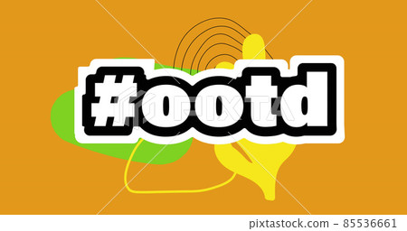 Image of vogue, style, ootd texts over abstract shapes on orange background Image of vogue, style, ootd texts over abstract shapes on orange background 85536661