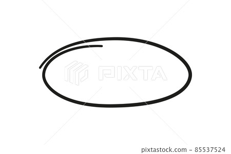 Hand drawn oval. Highlight circle frame. Ellipse in doodle style. Vector illustration isolated on white background 85537524