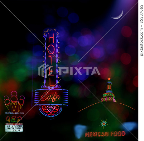 Neon Signs Hotel, Ice Cream Shop and Mexican Restaurant Neon Signs Hotel, Ice Cream Shop and Mexican Restaurant 85537665