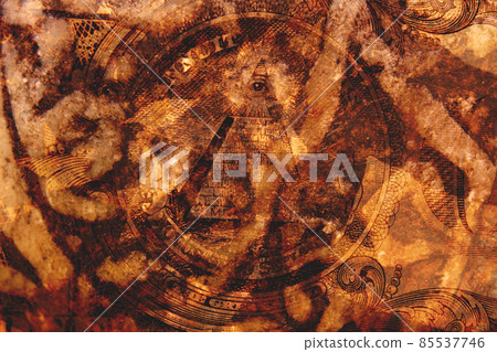 Vintage Grunge Background Background With Dollar Bill and Flag Vintage Grunge Background Background With Dollar Bill and Flag 85537746
