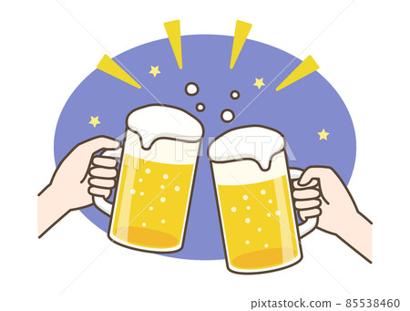 Beer toast hand night star Beer toast hand night star 85538460