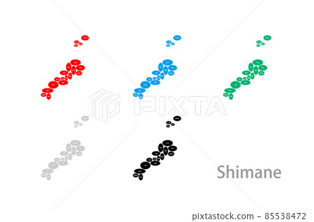 Deformed map with municipalities_Shimane 06 Deformed map with municipalities_Shimane 06 85538472